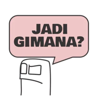 🤔 JADI GIMANA? 만화, 표정, 질문, 말풍선 telegram sticker