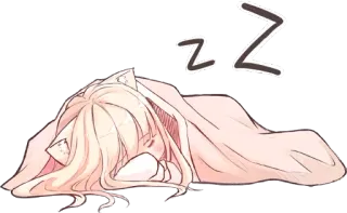 🛏 ZZ endormi, dormir, fatigué, zz, animé, manga whatsapp sticker