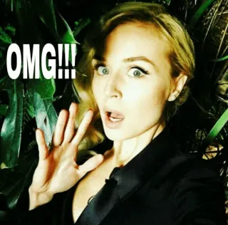 😱 OMG!!! dios mío, sorprendido/a, mujer, impactado/a, expresión, exclamación telegram sticker