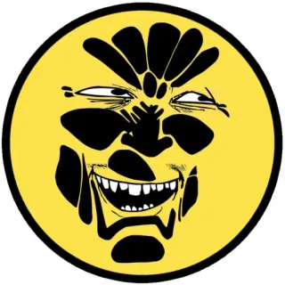 😈 face, yellow, funny, meme, expression, cartoon whatsapp sticker