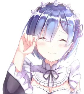 ☺️ Rem Re:Zero Anime, Maid, Cute, Sonriendo, Rem, Re:Zero whatsapp sticker