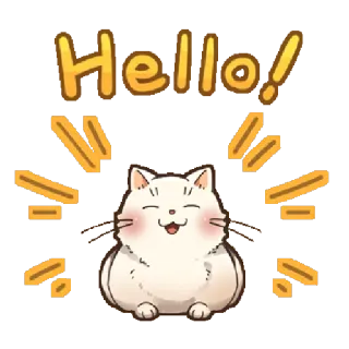 ✋️ Hello! chat, mignon, kawaii, salutation, amical, joyeux telegram sticker