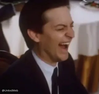 😂 Peter Parker Spider-Man laughing, meme, tobey maguire, spider-man, peter parker telegram sticker