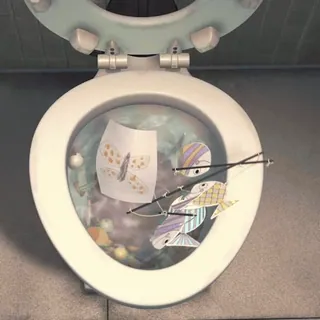 🚽 Toilette, Schmetterling, Fisch, Papier, Kunst, Basteln telegram sticker