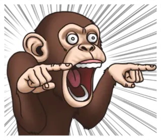👉 macaco, apontando, ofensivo, racista, macaco telegram sticker