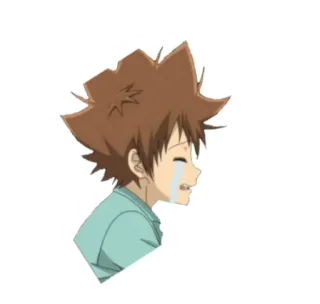 😭 piangere, triste, anime, ragazzo, lacrime, emotivo, cartone animato telegram sticker