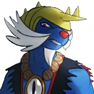 🤨 anime, cartoon, art, character, blue, creature telegram sticker