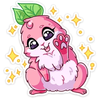 👋 mignon, kawaii, dessin animé, animal, paillettes, hamster, chibi telegram sticker