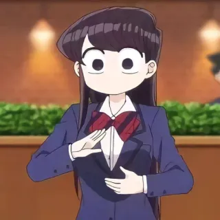 😶 Komi Shouko Komi Can't Communicate 애니메이션, 코미 양은 커뮤증입니다, 코미 쇼코, 귀여운, 여자, 교복 telegram sticker