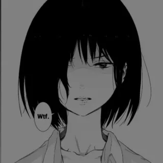 ⌨️ Wtf. 动漫, 女孩, 伤心, 漫画, 卧槽, 情绪化 telegram sticker