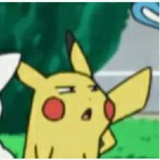 😒 Pikachu пикачу, покемон, мем, мультфильм, персонаж whatsapp sticker