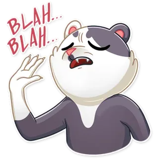 🤥 BLAH...BLAH... animal, ours, blah, parlant, épuisé, ennuyé, dessin animé whatsapp sticker
