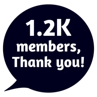 ❤ 1.2K members, Thank you! danke, mitglieder, community, wertschätzung, follower whatsapp sticker