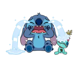 😓 Stitch Стич, Лило и Стич, мультфильм, плачет, грустный, инопланетянин, анимация telegram sticker