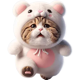 😭 kat, huilen, schattig, dier, verdrietig, teddybeer telegram sticker