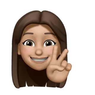 ❤️ Emoji, Avatar, Sinal de paz, Mulher, Morena whatsapp sticker