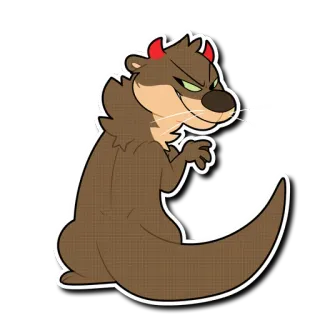 😈 otter, cartoon, devil, evil, animal, plotting telegram sticker