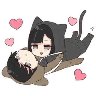 🌟 อนิเมะ, น่ารัก, คาวาอิ, ความรัก, หัวใจ, คู่รัก, การ์ตูน telegram sticker