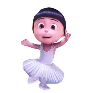 👯 Agnes Despicable Me Agnès, Moi, moche et méchant, Ballet, Fille, Dessin animé telegram sticker