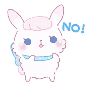 🎀 NO! lapin, mignon, non, animal telegram sticker