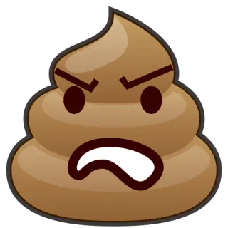 👿 Эмодзи, Какашка, Злой, Мультфильм whatsapp sticker