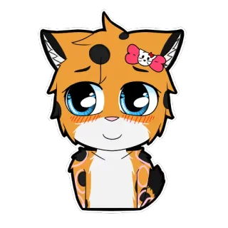 ☺️ Katze, Tier, Cartoon, niedlich, kawaii, orange telegram sticker