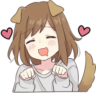 🥰 Anime, Anjing, Hati, Lucu, Kawaii telegram sticker