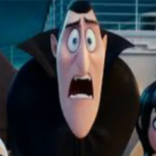 🕸 Count Dracula Hotel Transylvania Kreskówka, Wampir, Zszokowany, Horror, Animowany, Film, Potwór telegram sticker