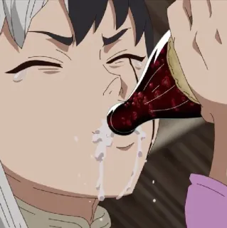 💈 Senku Ishigami Dr. Stone Anime, Trinken, Soda, Manga, Feiern telegram sticker