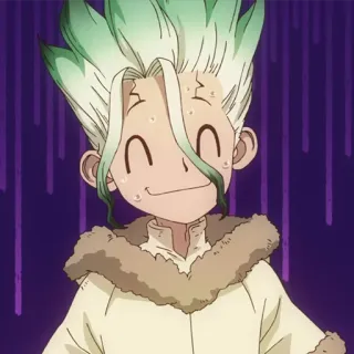 🔬 Senku Ishigami Dr. Stone Аниме, Сенку, Доктор Стоун, Наука, Счастливый whatsapp sticker