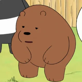 🪲 Grizzly Bear We Bare Bears медведь, мультфильм, животное, гризли, We Bare Bears, милый whatsapp sticker