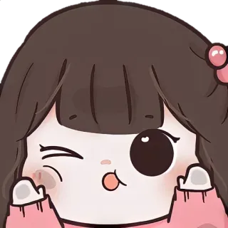 🎐 dễ thương, kawaii, gái, hoạt hình, sticker, chibi, đáng yêu, hồng telegram sticker