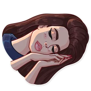 😴 여자, 수면, 인물사진, 소녀, 아름다움, 눈 감은 telegram sticker
