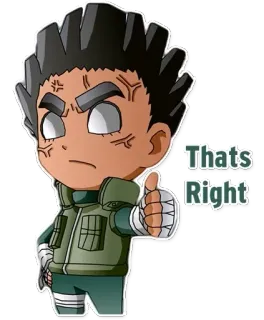 👍 Rock Lee Naruto Thats Right anime, manga, rock lee, thumbs up, naruto telegram sticker