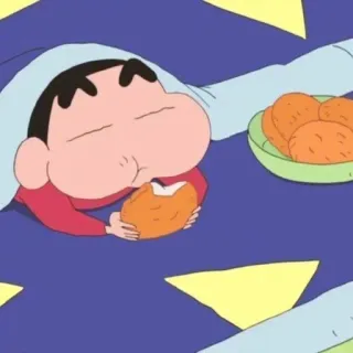 🍠 Shin-chan Crayon Shin-chan anime, tidur, kartun, makanan telegram sticker