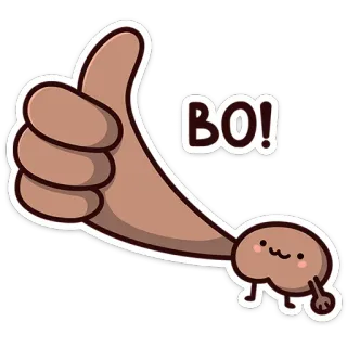 👍 BO! thumbs up, cute, sticker, bean, wholesome telegram sticker