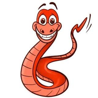 😃 serpent, dessin animé, animal, reptile, souriant, mignon whatsapp sticker