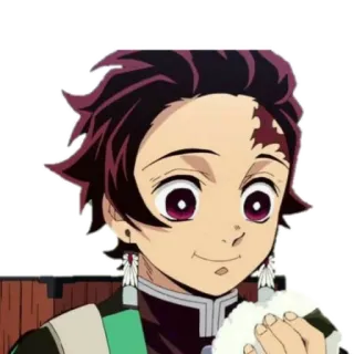 🍰 Tanjiro Kamado Demon Slayer Anime, Demon Slayer, Tanjiro Kamado, Onigiri, Manga, Dibujos animados whatsapp sticker