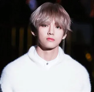 😕 V V, BTS, K-pop, cantante, celebrità, musica, idolo telegram sticker