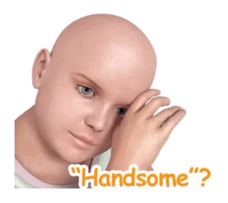 😌 Handsome? child, question, serious, sad whatsapp sticker