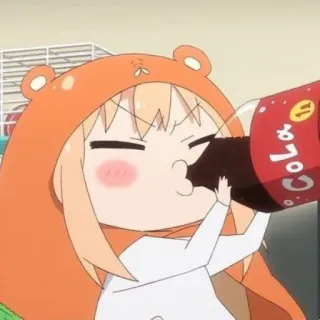 🍊 Cola anime, cola, drinking, cartoon, cute, chibi telegram sticker