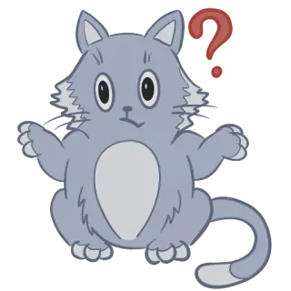 🤨 Katze, Frage, Verwirrt, Unsicher, Grau whatsapp sticker