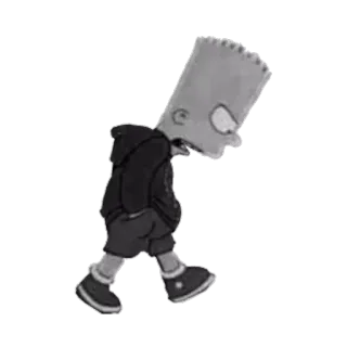 🚶 Bart Simpson The Simpsons Bart Simpson, The Simpsons, cartoon, sad, character telegram sticker