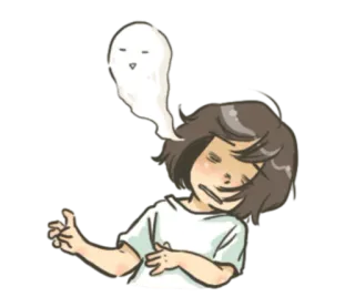 👻 만화, 슬픈, 피곤한, 유령 whatsapp sticker