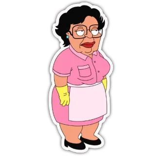 👩 Consuela Family Guy Cartone animato, Cameriera, Pulizia, Personaggio, Divertente, Animato telegram sticker