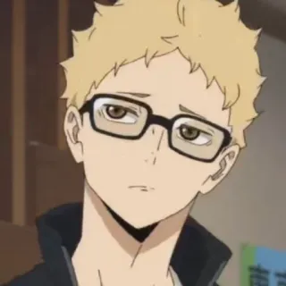 ✨ Tsukishima Kei Haikyuu!! anime, haikyuu, tsukishima, kei, glasses, blond, character telegram sticker