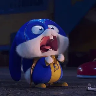 🍬 Snowball The Secret Life of Pets rabbit, bunny, cartoon, animal, superhero telegram sticker
