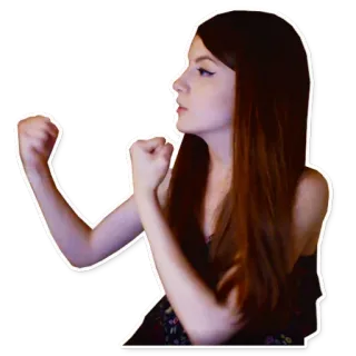 👊 donna, boxe, combattimento, posa, ritratto, adesivo telegram sticker