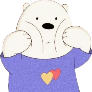 😶 Ice Bear We Bare Bears мультфильм, медведь, милый, животное, телешоу, персонаж whatsapp sticker