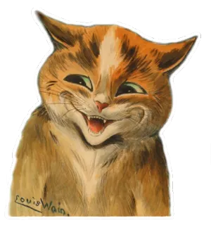 😼 cat, Louis Wain, vintage, animal, illustration, art telegram sticker
